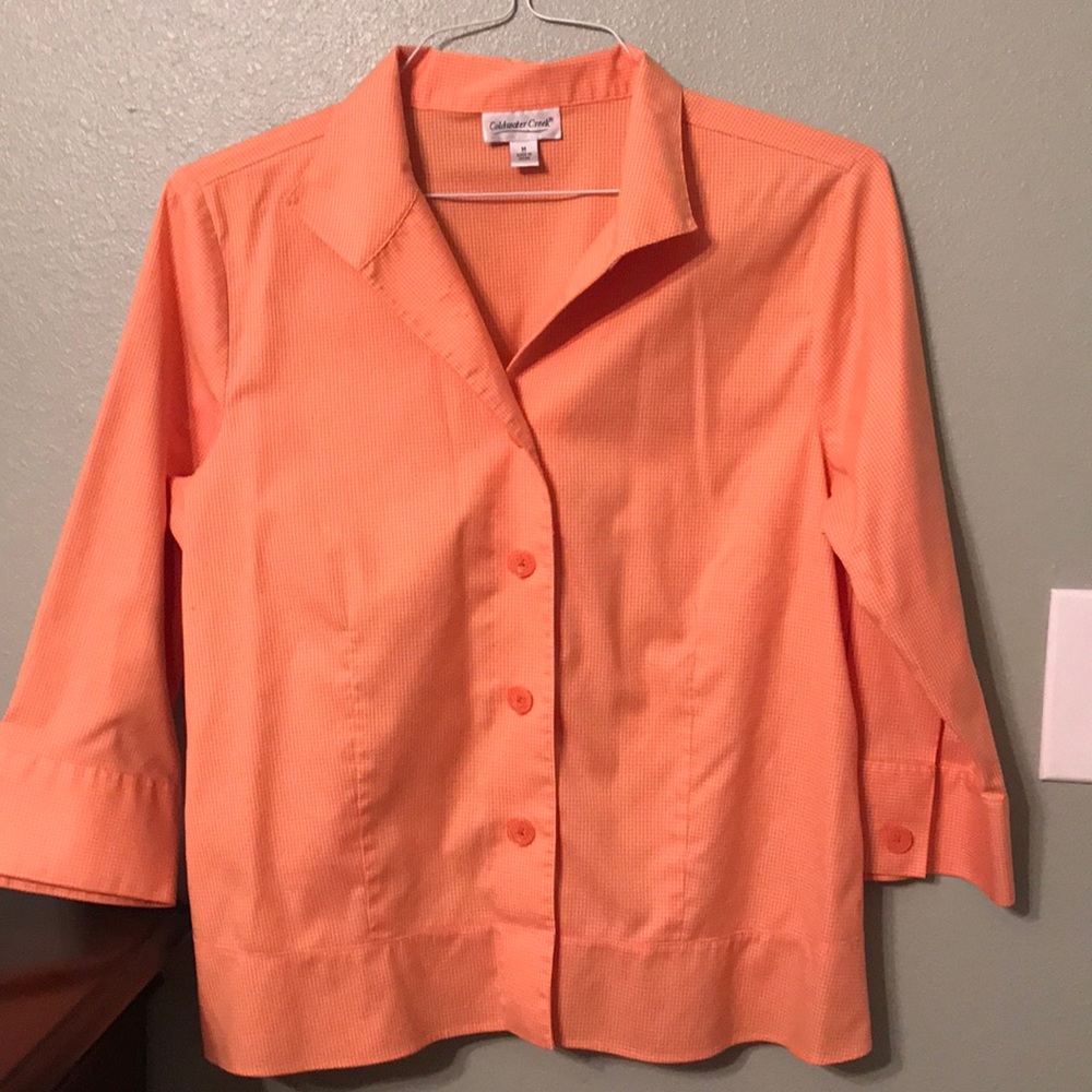 Orange & White M Coldwater Creek Shirt/Lt Jacket